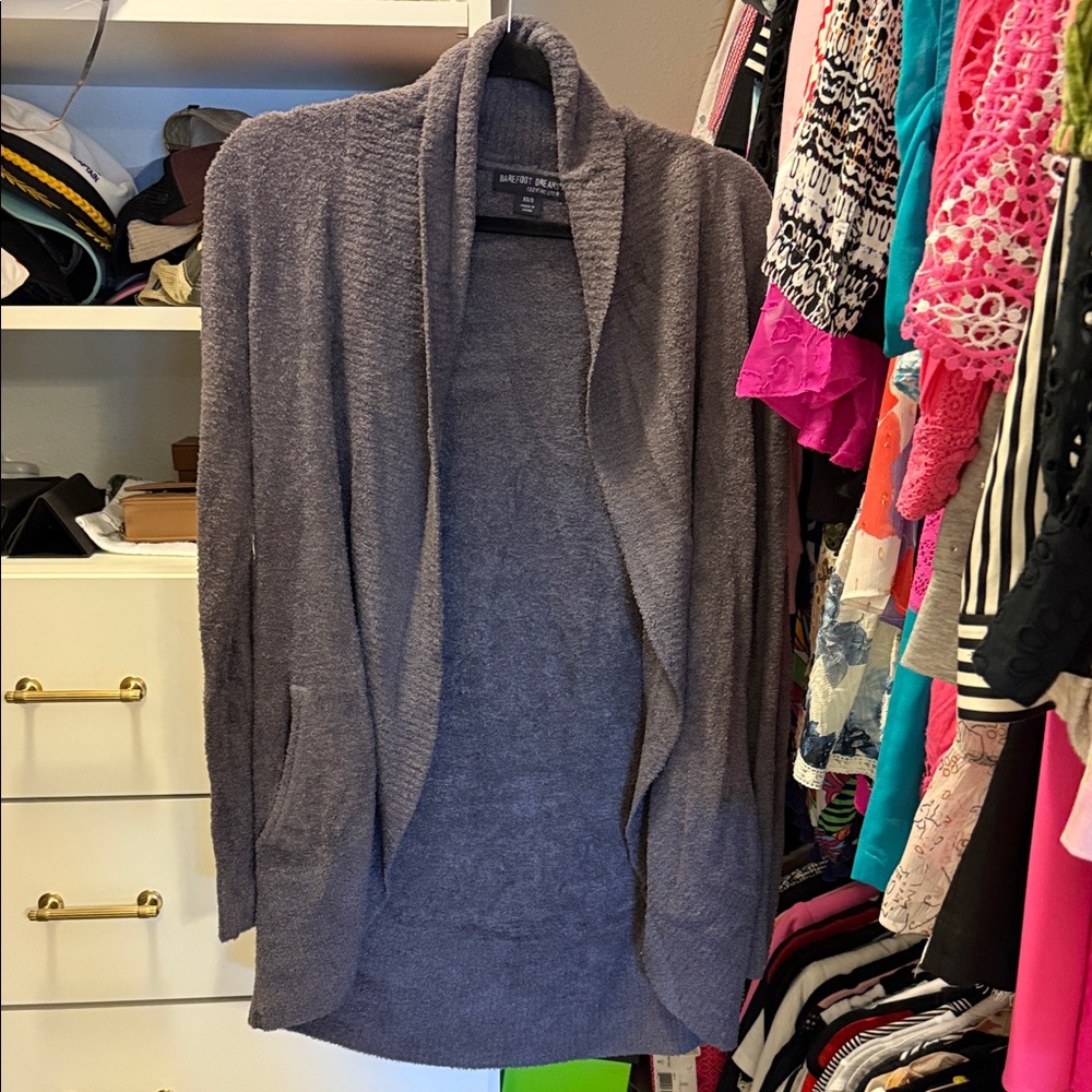 Barefoot Dreams Heather Gray Open Cardigan